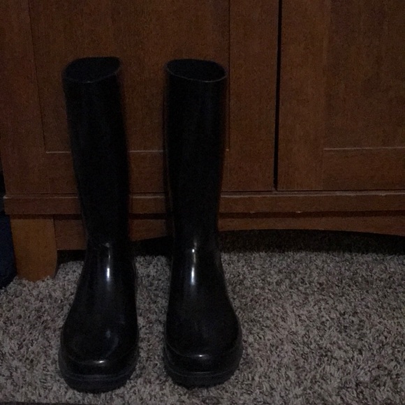 london fog rain boots black